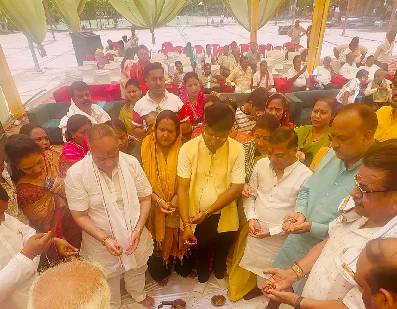 बल्केश्वर पार्क में वेदमंत्रों के साथ किया भूमि पूजन