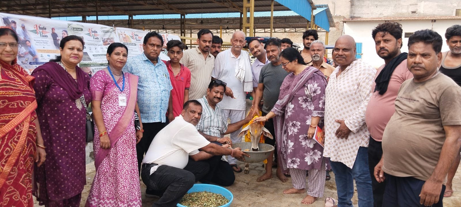 खुले पंख परिवार ने किया भव्य गौ सेवा कार्यक्रम