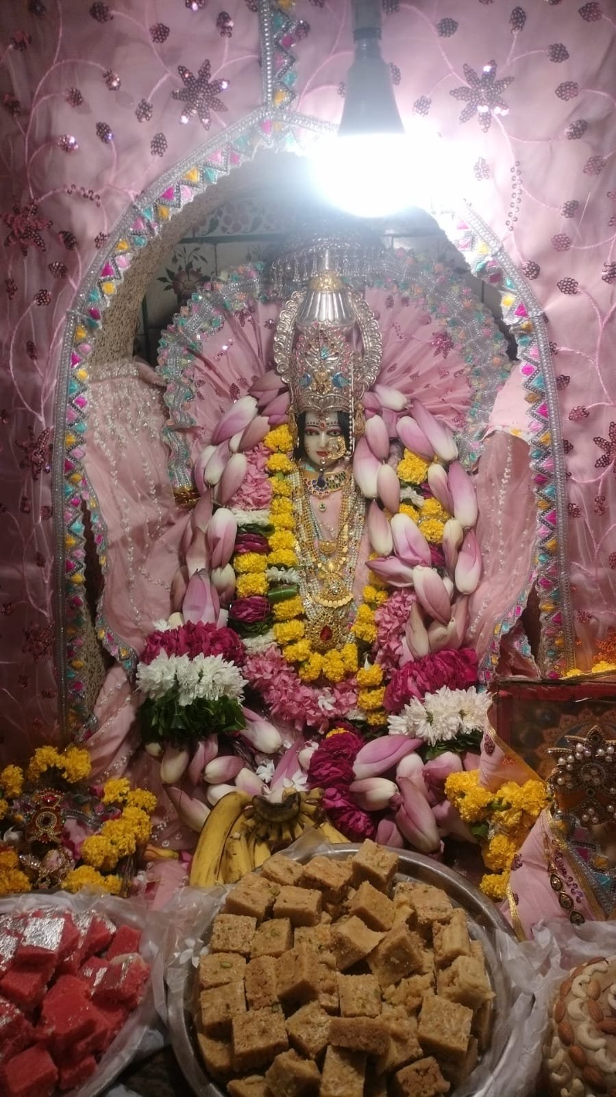 कमल पुष्पों से सजा मां महालक्ष्मी का दरबार, स्वर्ण आभूषणों से हुआ अलौकिक श्रृंगार